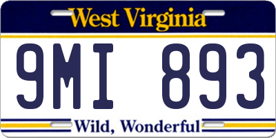 WV license plate 9MI893