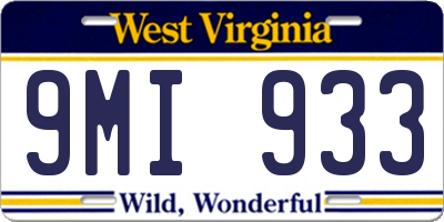 WV license plate 9MI933