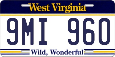WV license plate 9MI960