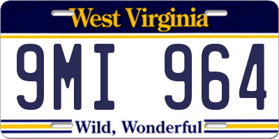 WV license plate 9MI964
