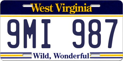 WV license plate 9MI987