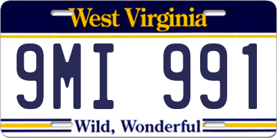 WV license plate 9MI991