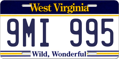 WV license plate 9MI995