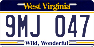 WV license plate 9MJ047