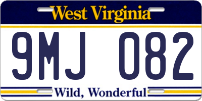 WV license plate 9MJ082