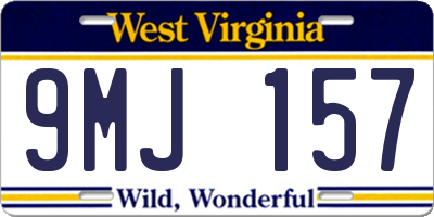 WV license plate 9MJ157