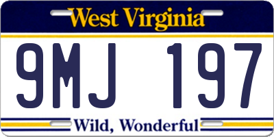 WV license plate 9MJ197