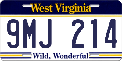 WV license plate 9MJ214