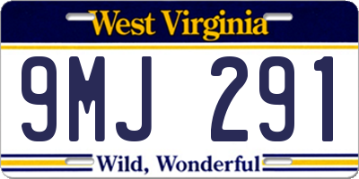 WV license plate 9MJ291