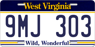 WV license plate 9MJ303