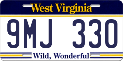WV license plate 9MJ330