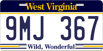 WV license plate 9MJ367