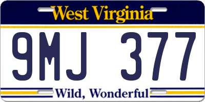 WV license plate 9MJ377