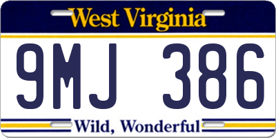 WV license plate 9MJ386