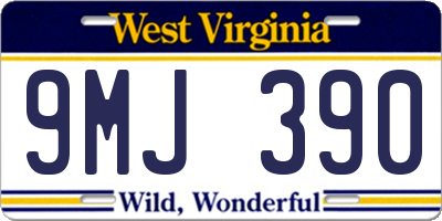 WV license plate 9MJ390