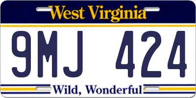 WV license plate 9MJ424