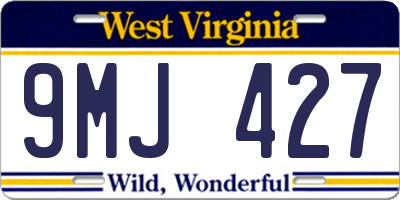 WV license plate 9MJ427