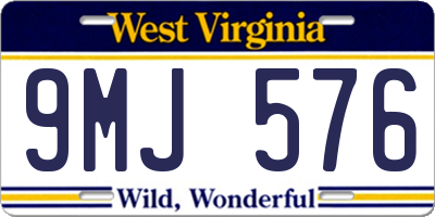 WV license plate 9MJ576