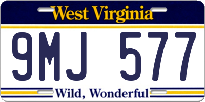 WV license plate 9MJ577