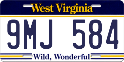 WV license plate 9MJ584