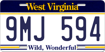 WV license plate 9MJ594