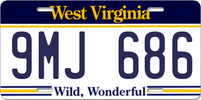 WV license plate 9MJ686