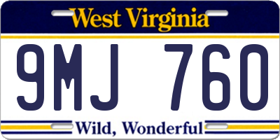 WV license plate 9MJ760
