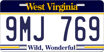 WV license plate 9MJ769