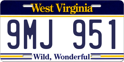 WV license plate 9MJ951