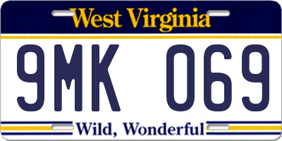 WV license plate 9MK069