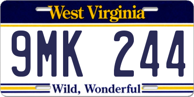 WV license plate 9MK244