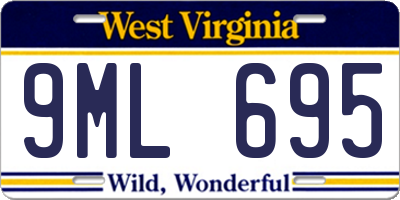 WV license plate 9ML695