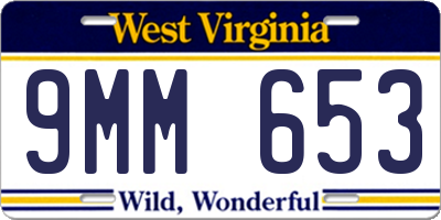 WV license plate 9MM653