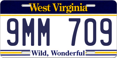 WV license plate 9MM709