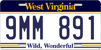 WV license plate 9MM891