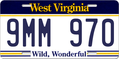 WV license plate 9MM970
