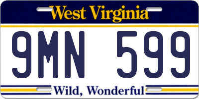 WV license plate 9MN599