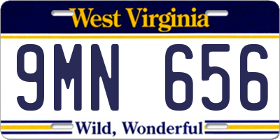 WV license plate 9MN656