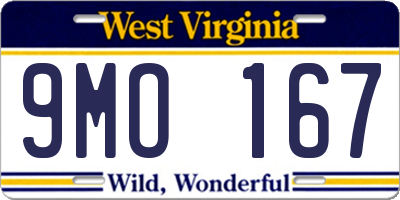 WV license plate 9MO167