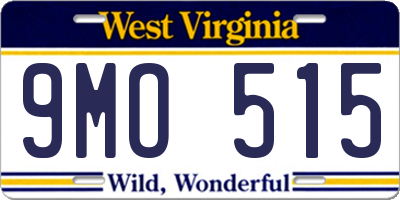 WV license plate 9MO515