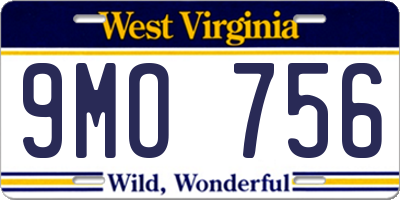 WV license plate 9MO756