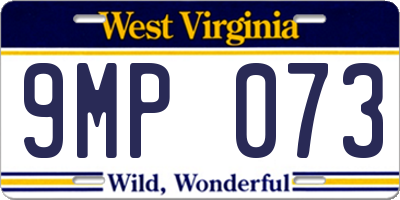 WV license plate 9MP073