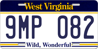 WV license plate 9MP082
