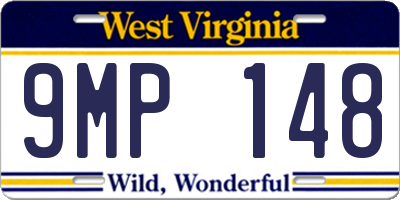 WV license plate 9MP148