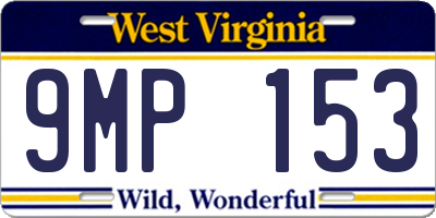 WV license plate 9MP153
