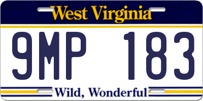 WV license plate 9MP183
