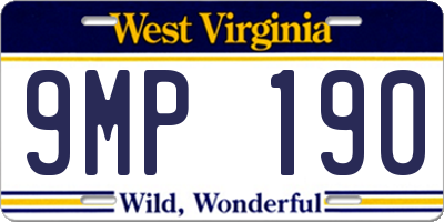 WV license plate 9MP190