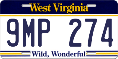 WV license plate 9MP274