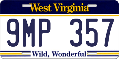 WV license plate 9MP357