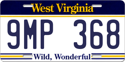 WV license plate 9MP368